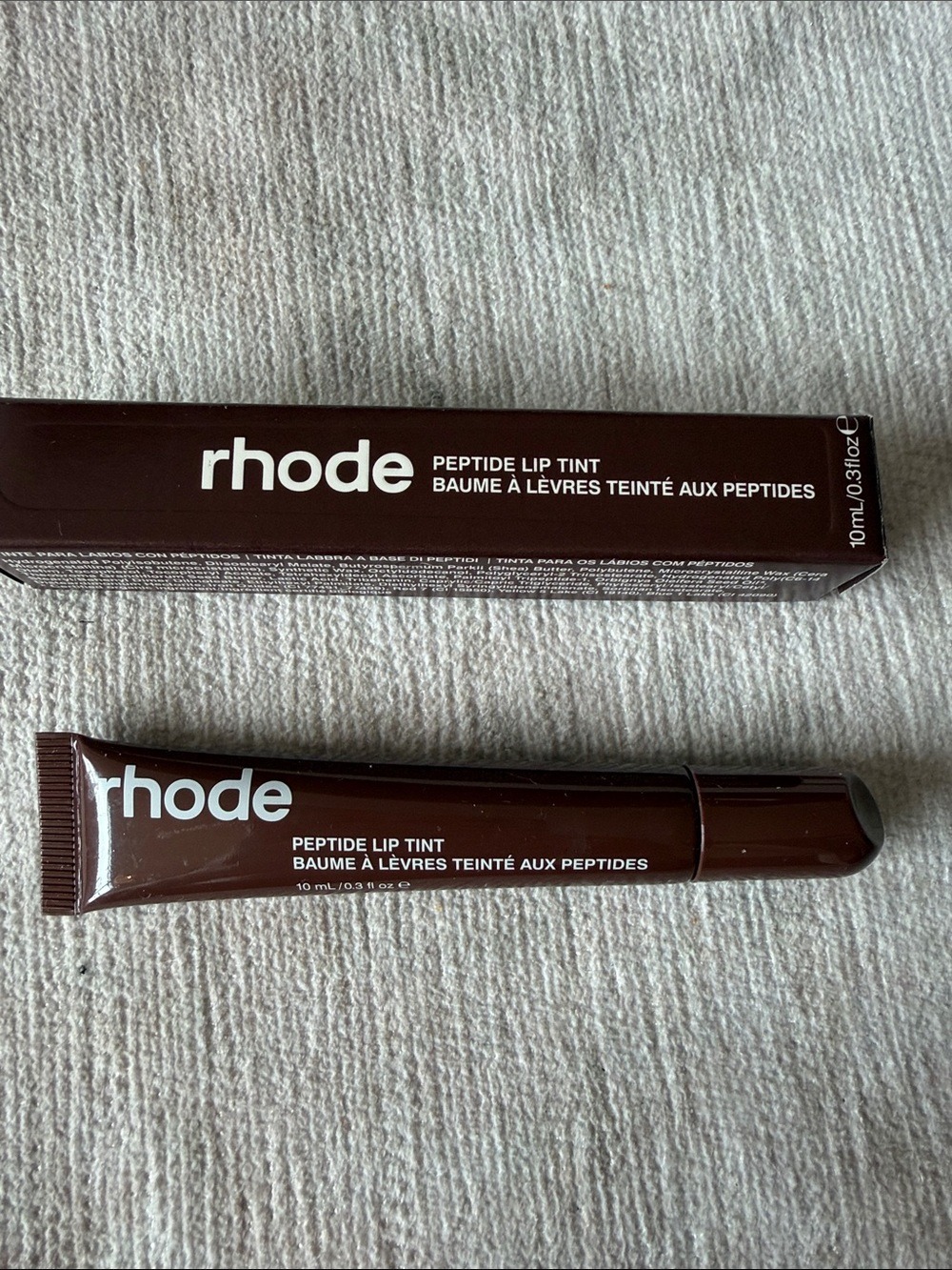 NIB RHODE Peptide Lip Tint — Deep Chocolate Brown